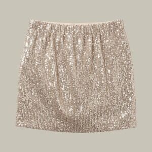Torrid Sequin Mini Skort Womens 1 Champagne Gold Excellent Glam Party Slit